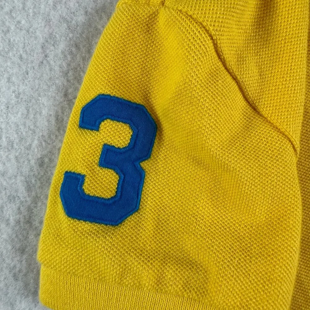 Ralph Lauren 3/3T Big Pony Cotton Mesh Yellow with Big Blue logo Polo Shirt